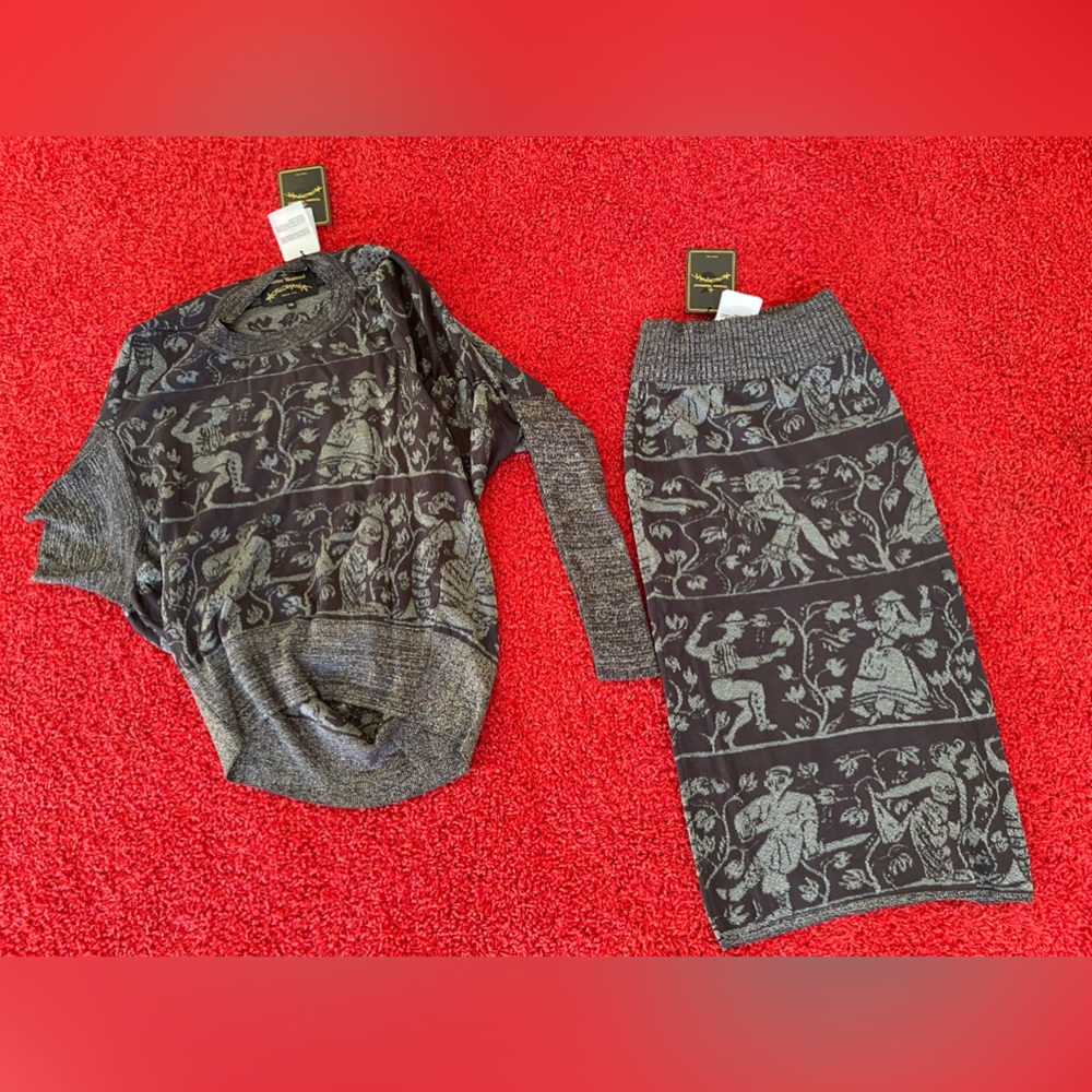 Vivienne Westwood AW15 SET ANGLOMANIA TRIBLE DANCE TUBE SKIRT+JUMPER NWT S/M - Picture 7 of 17